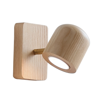 鸿准卧室床头原木风调节壁灯