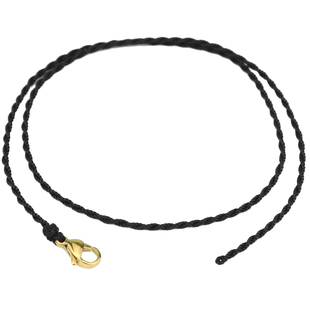 高端手工编织可穿天珠黄金吊坠挂绳锁骨细绳挂坠绳简约黑红绳项链