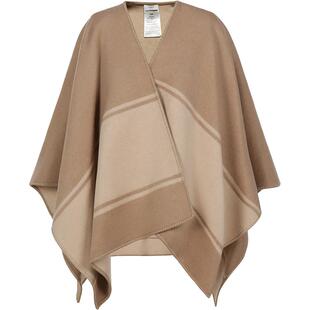 【自营】Fendi芬迪 女士羊毛外套式斗篷披肩 同款冬季围巾驼色