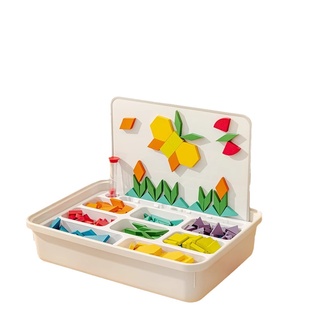 mideer弥鹿木质小学生一年级七巧板智力拼图拼版幼小衔接几何积木