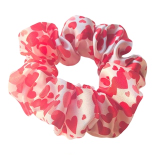 情人节发饰原创100%真丝发圈红色桑蚕丝发圈大肠小肠高级叠叠爱心