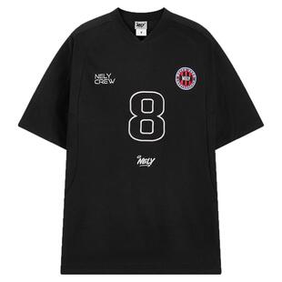 小尼力8号球衣ins拼接V领透气运动吸湿速干blockcore短袖T恤男女