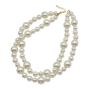 法式双层大珍珠项链女轻奢小众高级感颈链夏季新款复古百搭锁骨链