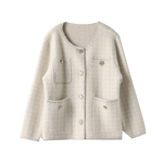 宝诗黎气质白色小香风短外套女装春季2026新款时尚小众设计感上衣