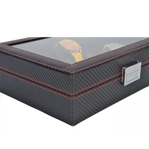 跨境手表盒现货批发高端位收纳盒手表木质12pu皮礼盒手表碳纤维