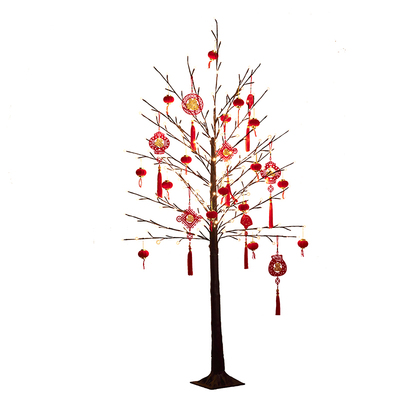 元旦新年摆件红包灯笼挂饰发光树