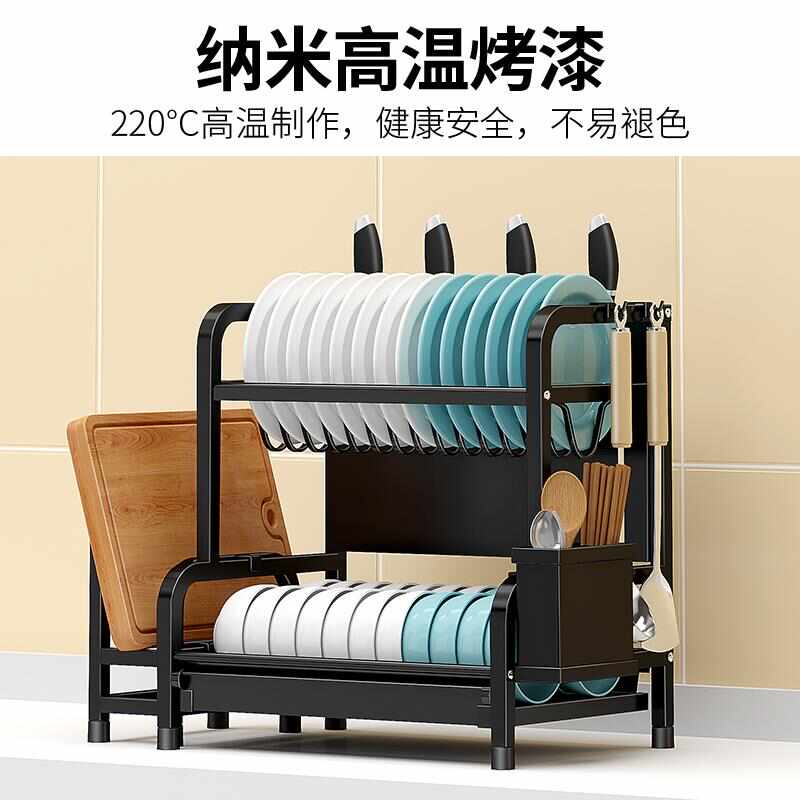 碗碟沥水架台面不锈钢厨房置物架碗盘架多功能晾放碗筷收纳架