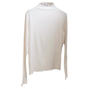 韩系时髦卷边加绒打底衫女2025冬季新款修身显瘦时尚百搭内搭上衣