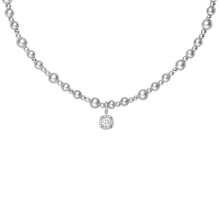 HEFANG气泡方糖项链何方双层耳环耳夹女锁骨链轻奢高级感耳钉礼物