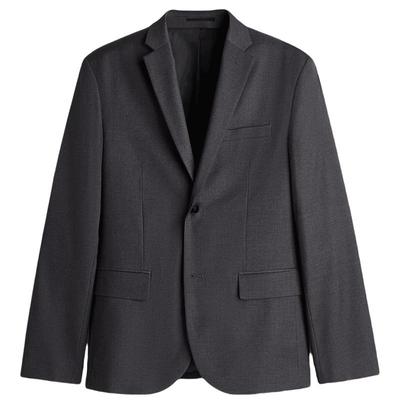 HM男装西装冬季职业通勤法式合身长袖商务正装西服外套1250484