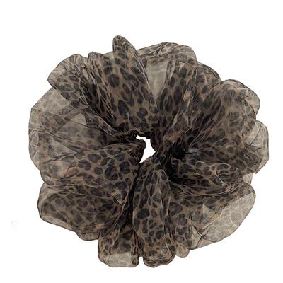 超大号玻璃纱辣妹豹纹大肠发圈女