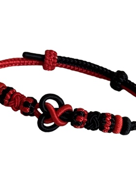 米奇结公主手绳全手工编织手绳可穿黄金转运珠手绳黑红配色系手绳