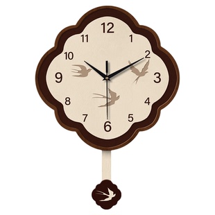 客厅家用挂钟新中式款宋代美学云朵创意挂墙时钟高级感装饰壁钟表