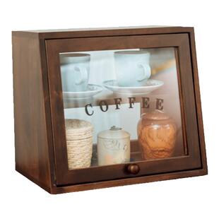 日式纯实木餐边柜桌面收纳小碗柜咖啡玻璃印字双门整装多功能简单