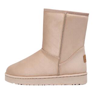 回力雪地靴女款冬季2025年新款皮毛一体中筒靴加绒加厚保暖棉鞋女