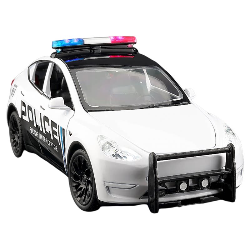 特斯拉ModelY警车模型美式拦截车