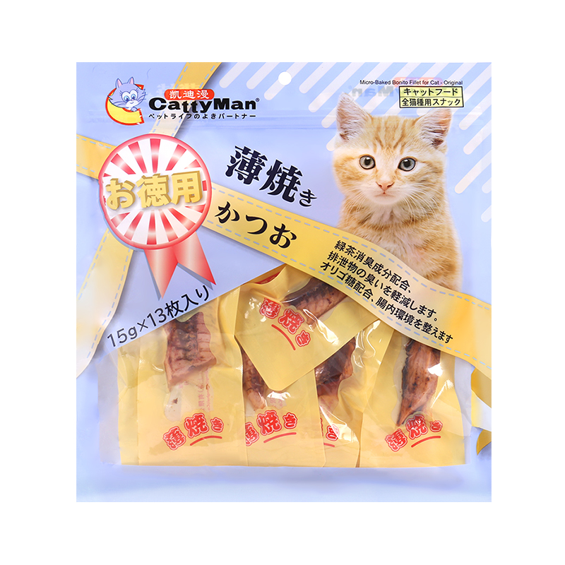 日本多格漫猫零食爱猫薄烤鸡小胸鲣鱼柳罐头湿粮零食拌饭肉零食