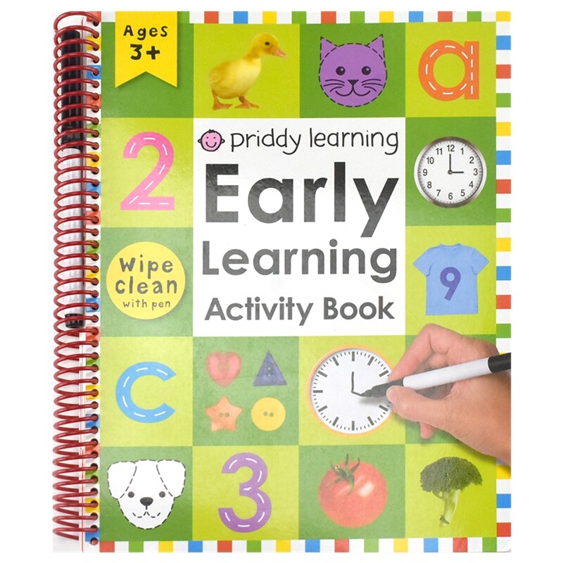 Wipe Clean Early Learning Activity Book 早教学习活动书 可擦书附可擦笔 字母动物数字时间 英语早教启蒙 英文原版进口儿童图书