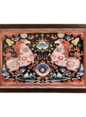 马到成功玄关摆件马年新年客厅玄关装饰画乔迁开业礼品纸雕剪纸画