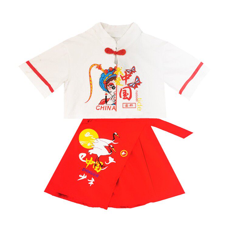 儿童六一中国风演出服小学生运动会套装街舞嘻哈潮幼儿园体操班服