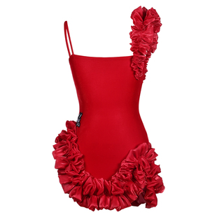 Dancebaby拉丁舞花服比赛服新年2025新款女童练习服丝绒连衣服D81