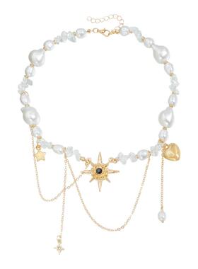 Norns欧美甜酷辣妹金属八芒星necklace轻奢流苏短款项链锁骨链