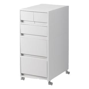 霜山抽屉式收纳柜办公室塑料A4文件储物柜桌下多层可移动置物柜