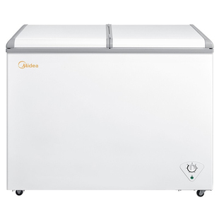 美的冰柜210L/220/271升一级冷藏冷冻保鲜冷柜卧式家用商用冰箱