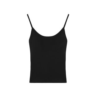 辰米范 设计感黑色带胸垫吊带背心女外穿修身露背辣妹无袖短上衣