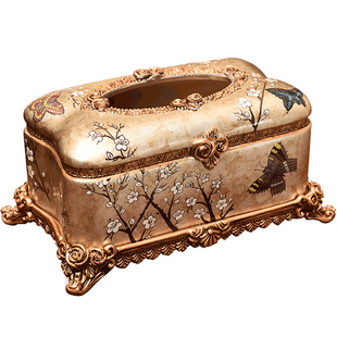 欧式纸巾盒摆件家用餐巾纸盒创意纸抽盒家居装饰品客厅茶几抽纸盒