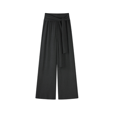 F PROJECT【出圈裤】垂坠感软糯绑带显瘦直筒针织裤女秋冬百搭