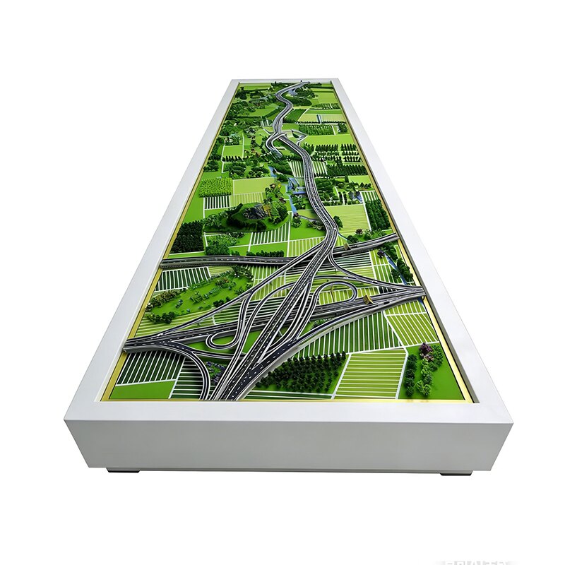 城市道路工程项目展示沙盘模型定制乡村道路建设演示沙盘模型定做