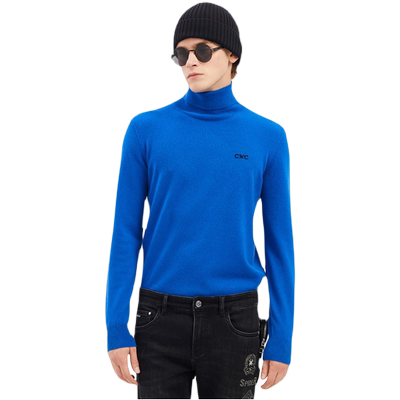 cnc男装羊毛衫羊绒混纺高端高领