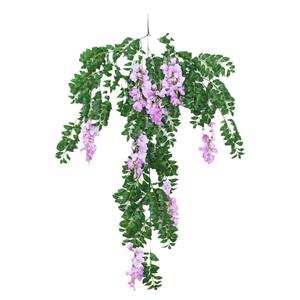 仿真花壁挂藤条紫藤花绢花灯笼花