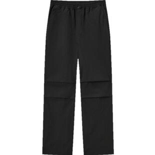 森马休闲裤女工装裤纯色质感长裤夏季新款凉感防晒伞兵裤黑色裤子