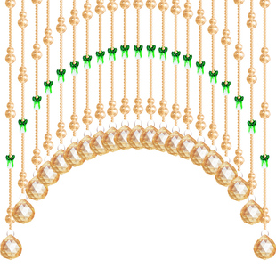 水晶珠帘白菜卧室免打孔门帘洗手间厕所隔断玄关装饰免打孔挂帘子
