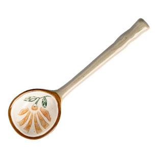 墨色 日式复古粗陶汤勺高颜值汤匙创意可爱长柄喝汤吃饭勺子家用