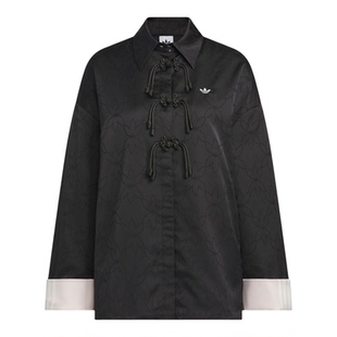 滔搏adidas阿迪达斯三叶草女子新中式盘扣运动健身夹克外套KB6407