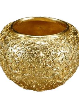 藏式香炉海水云龙缸纯铜香炉摆件