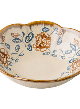 巷子尾中古风陶瓷花朵6英寸菜盘
