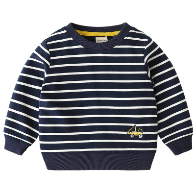 新款条纹宝宝纯棉卡通风儿童卫衣