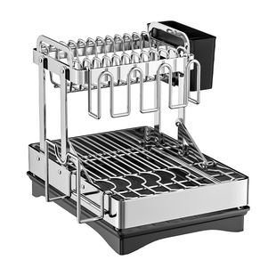 厨房碗柜碗碟收纳架台面家用不锈钢碗盘置物架放碗盘子双层沥水篮