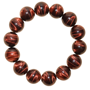 毕业级天然红虎眼手串南非虎睛石木变石闪电纹男女红色转运手链