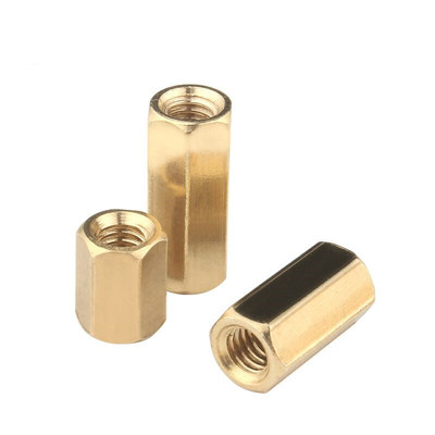 M2M2.5M3M4双通六角铜柱平头空心螺柱机箱主板隔离柱螺母柱铜螺丝