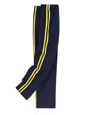 藏青双黄杠校服裤耐穿抗皱学生校园运动通勤百搭长裤初中小学短裤
