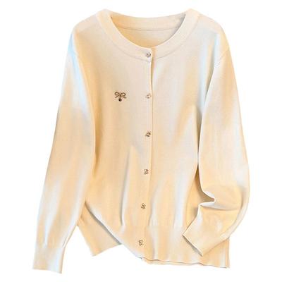 特大码针织打底开衫女秋毛衣外套