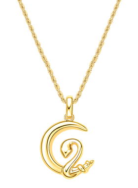 真我不凡S925纯银灵蛇绕月项链