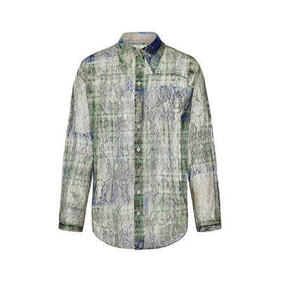 【李权哲同款】tfg蕾丝网纱衬衫