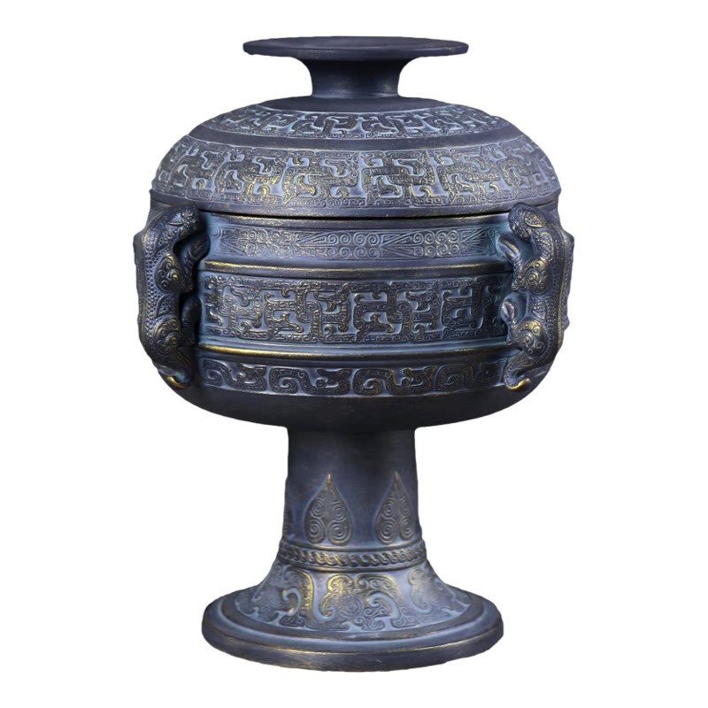 仿青铜器陶瓷酒瓶景德镇手工仿古