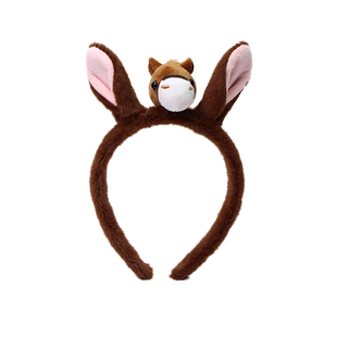 新年小马发箍搞怪创意马耳朵头箍洗脸发卡儿童节日装扮表演头饰